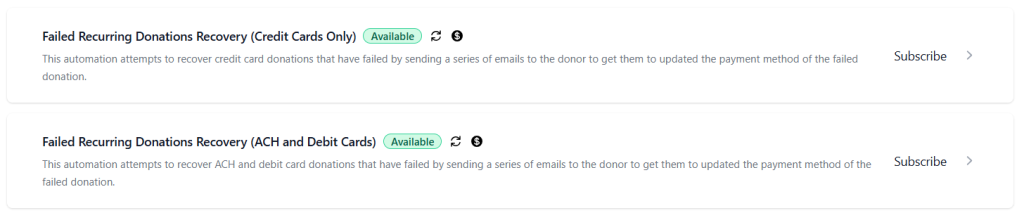 [NEW AUTOMATION] Recover Failed Donations - ACH & Debit - GivFlow